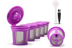 Reusable K Cup with Bottom Filter Mesh MG Coffee Refillable Coffee Pod for Keurig 2.0 Reusable K-Carafe Holder- Purple
