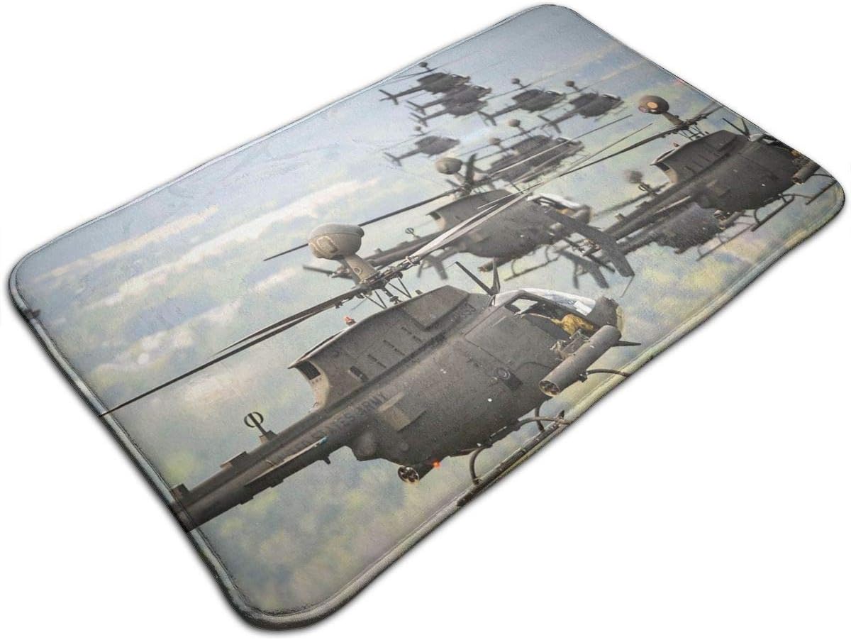 Aeykis US Military Helicopter Doormats Non-Slip 50x80 cm Kitchen Rugs