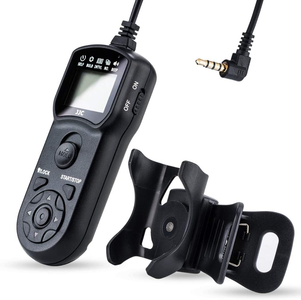 JJC Multi-function Timer Remote Control with Tripod Holder Clamp for Nikon Z50II Z5II, Fujifilm X-T200 X-S10 X-S20 X-E4