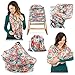High Quality Stretchy Baby Car Seat Cover, Canopy, Nursing And Breastfeeding Cover, Kutest N' Precious, Infinity Scarf, Stroller and Shopping Cart, Baby Carrier, Multi Use (Blue and Orange)