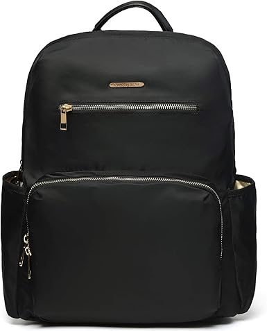 leather backpack with trolley sleeve