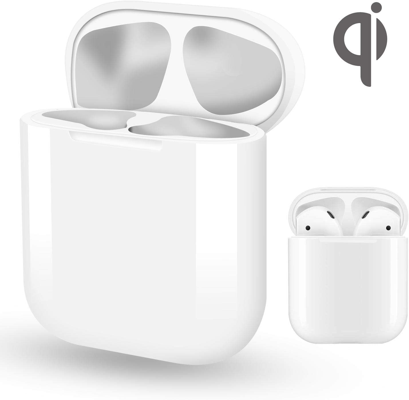 Wireless Charging Case Compatible with Airpods & Airpods 2, Air pod Charger Supply 5 Times Charge, QI Efficient Charging and Protect Earphones - NO Bluetooth