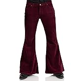 Men's Corduroy Relaxed Vintage 60s 70s Bell Bottom Pants Stretch Fit Classic Comfort Flared Flares Retro Disco Pants
