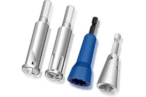 DUALSHINE 4 Pcs Wire Twister Tool for Drill, Wire Nut Twister Wire Stripper Tool Connector Driver with 1/4" Chuck Cable Quick Stripping Electricians Tools