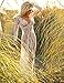 Gogoboi Sexy Women Deep V Neck Long Sleeve Lace Mesh Beach Cover Up See Through Maxi Dress (S)