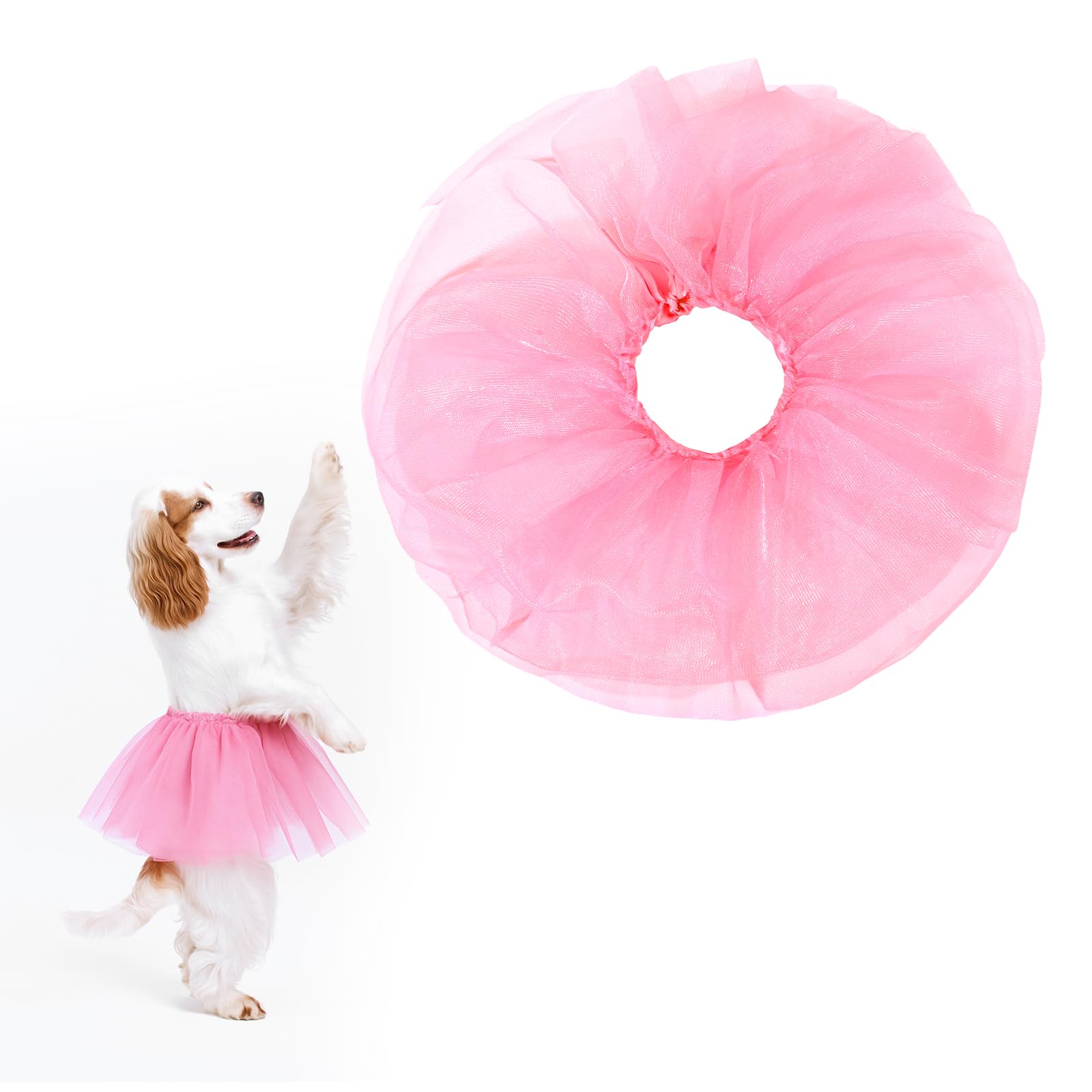 Photo 1 of Telooco Dog Tutu Pink Tutu for Dogs, Dog Tutus for Small Dogs for Small and Medium-Sized Pets, Suitable for Birthday Parties, Wedding Photo Props Costumes