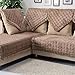 OstepDecor Couch Cover, Sofa Cover, Quilted Sectional Couch Covers, Velvet Sofa Slipcover for Dogs Cats Pet Love Seat Recliner Leather L Shaped, Armrest Backrest Cover, Coffee 28 x 28 Inches