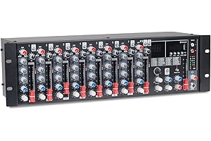 Pure Resonance Audio MX9 9 Channel Rack Mount Mixer with Bluetooth and Effects