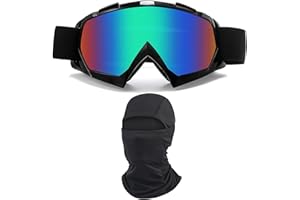immoono Dirt Bike Motorcycle Goggles with Balaclava Face Cover, Motocross Riding Offroad Glasses for Men Women with Face Mask
