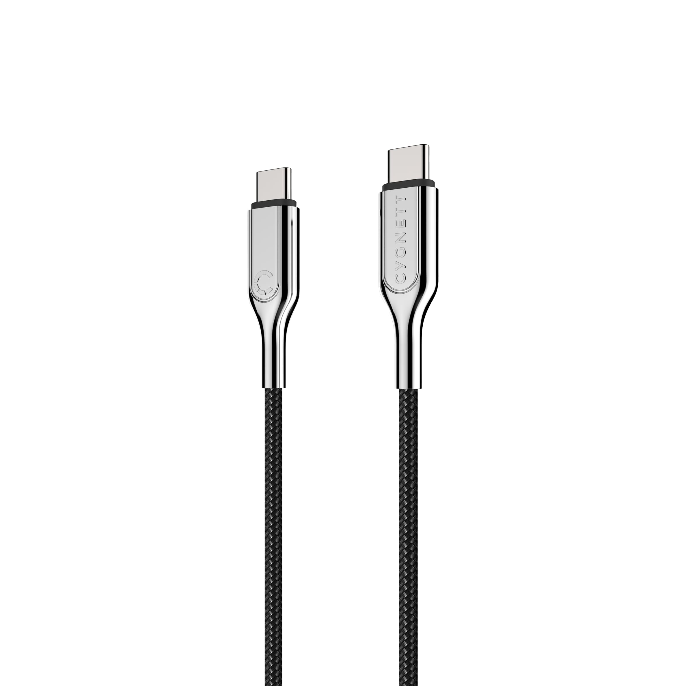 Cygnett Armoured 2.0 USB-C to USB-C (5A/100W) Cable 1M - Black - Connector, Fast Charging, Data Transfer