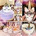 Unicorn Cake Topper with Eyelashes and Unicorn Cupcake Toppers & Wrappers Set - Unicorn Party Decorations Kit for Birthday Party, Baby Shower and Wedding