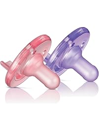 Philips AVENT Soothie Pacifier, 0-3 Months, 2-Pack, Pink/Purple