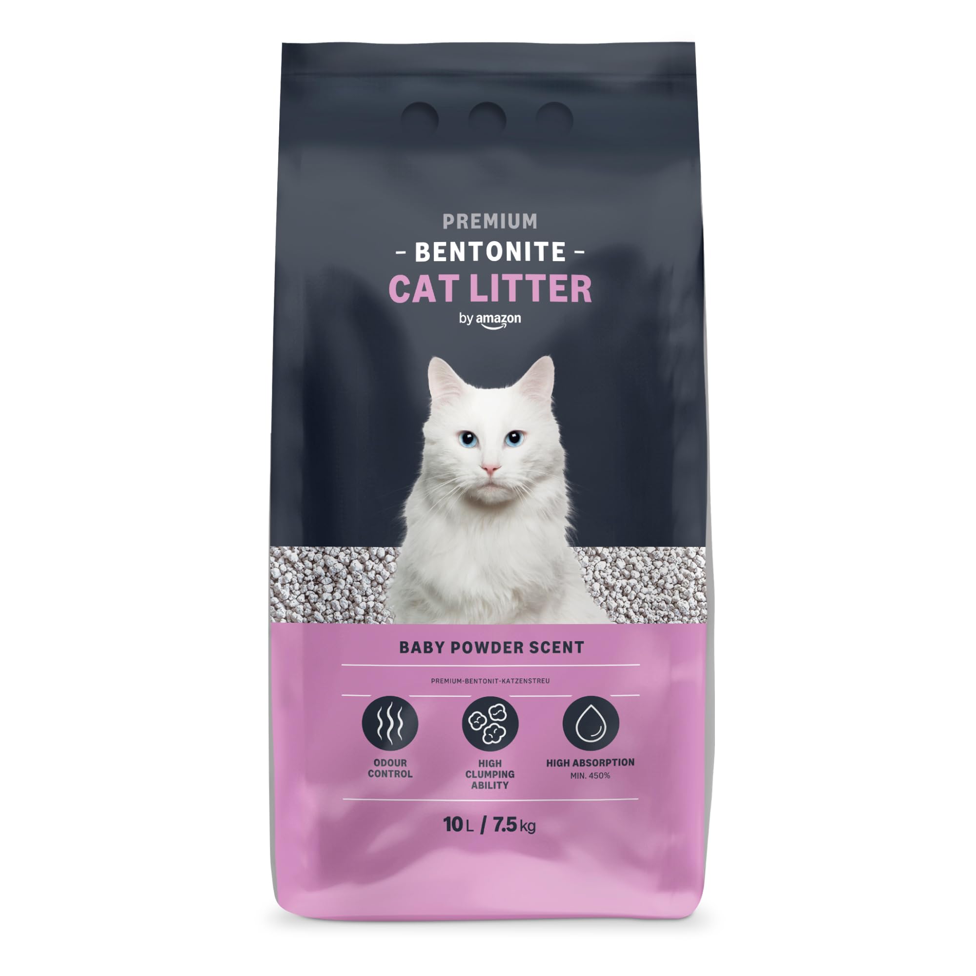 by Amazon Bentonite Premium Cat Litter Baby Powder Scent, 10L (Pack of 1) (Previously a Lifelong brand, same product)