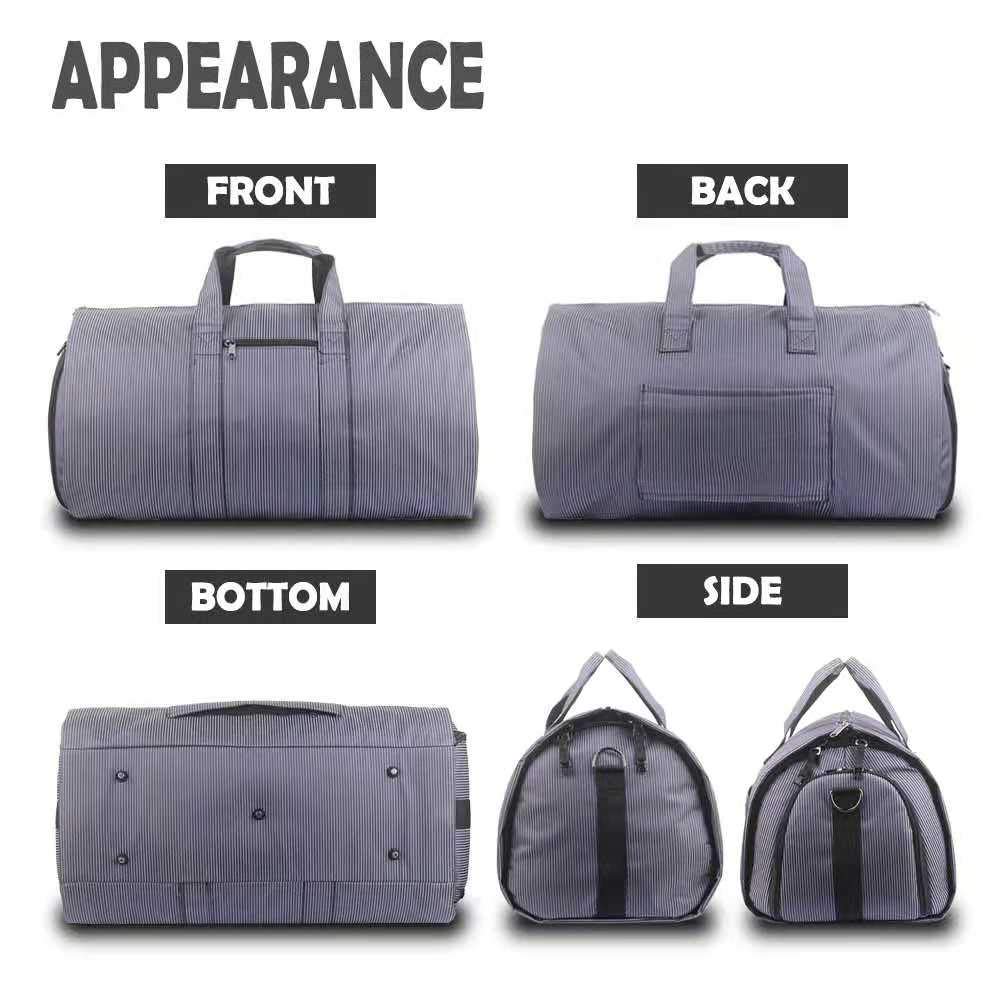 2 in 1 Carry-on Suit Garment Bag Business Trip Travel Weekend Duffle Bag Convertible Foldable