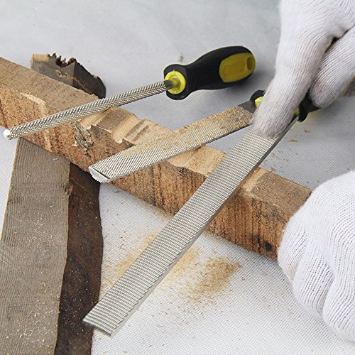 3 Piece 8" Wood Rasp Files set with Rubber Grip Great Coarse Metal Files Set for Woodworking Soft Stuffs Filing DIY Tools