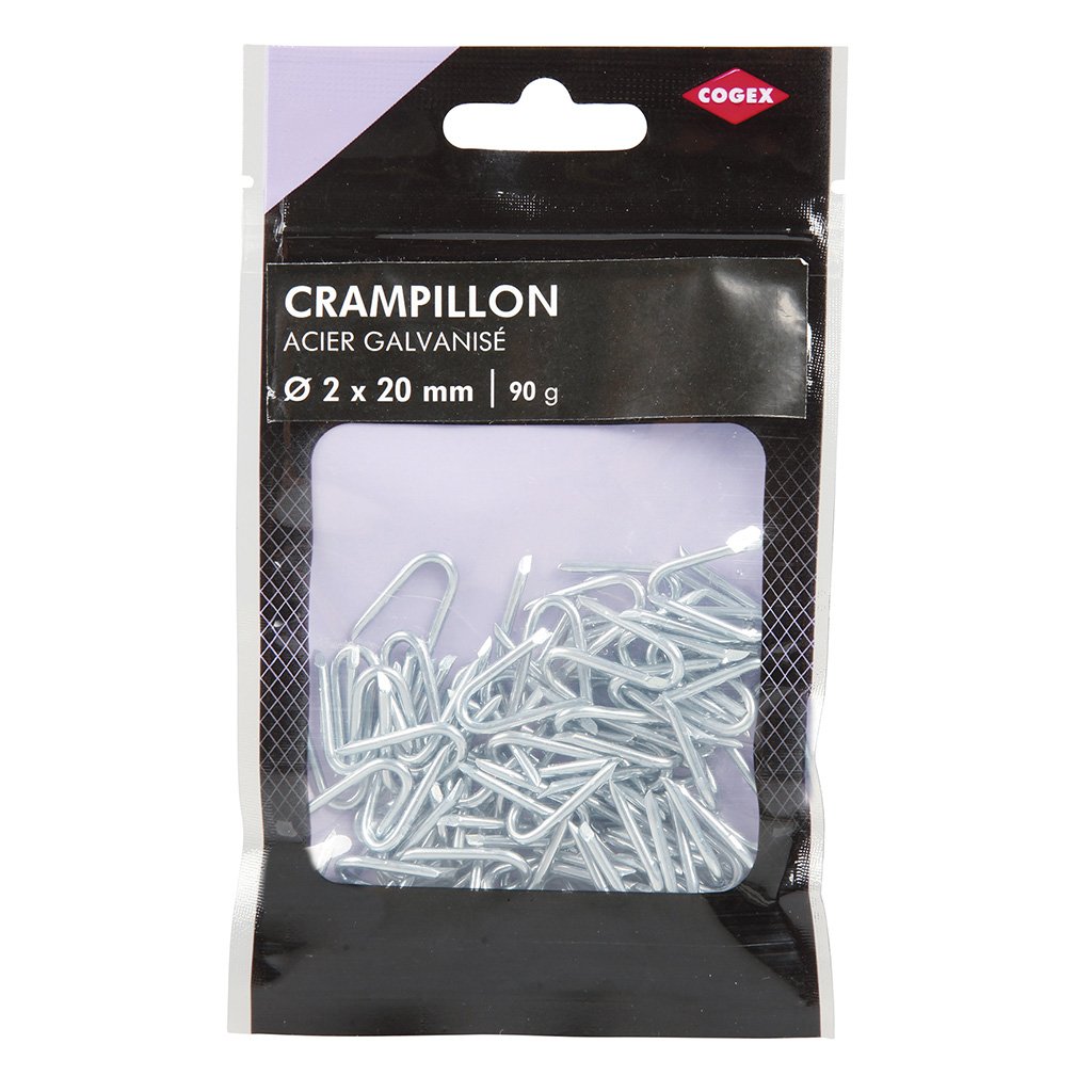 COGEX - Galvanized Steel crampillon - Colour: Grey - Ø 2 x 20 mm - 90 g - Assortment in Set