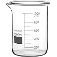 stonylab Glass Beaker, 1 Pack Borosilicate Glass Graduated Low Form Griffin Beaker with Pouring Spout Lab Beaker, 1000 ml