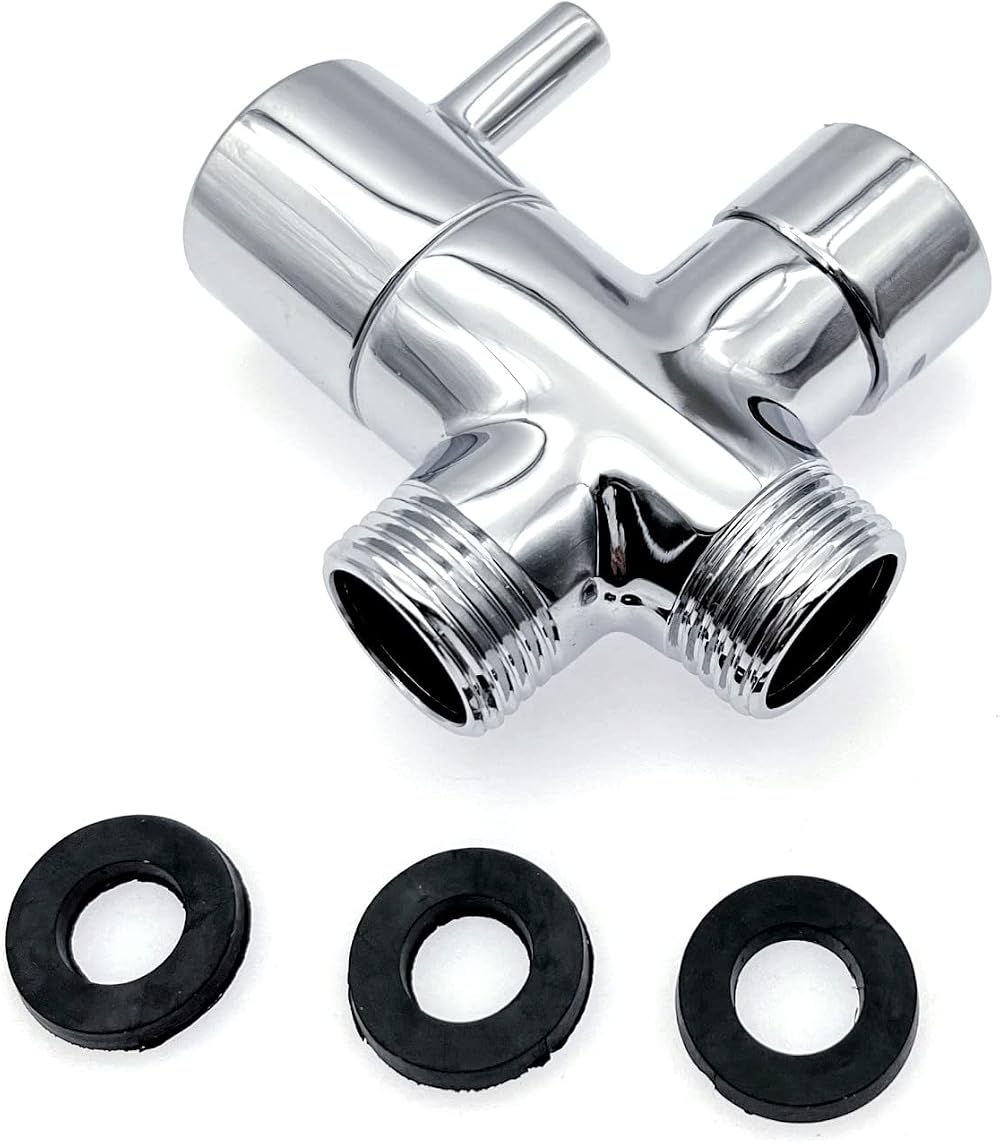 JZK 3-Way Shower Arm Diverter Valve 1/2 G1/2 Brass Chrome Plated