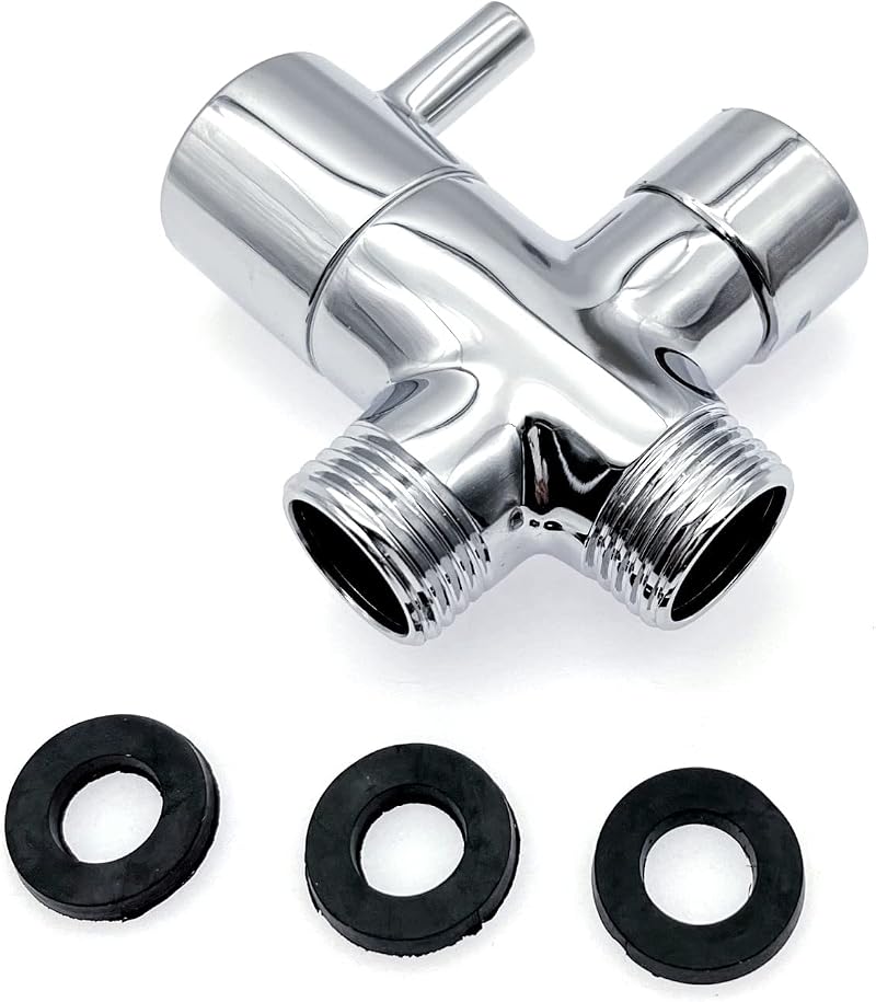 JZK 3-Way Shower Arm Diverter Valve 1/2 G1/2 Brass Chrome Plated