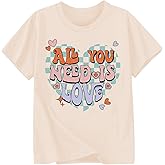 Toddler Girls Valentine's Shirt Cute Love Heart T-Shirts Kids Valentine's Shirts 2-10 Years