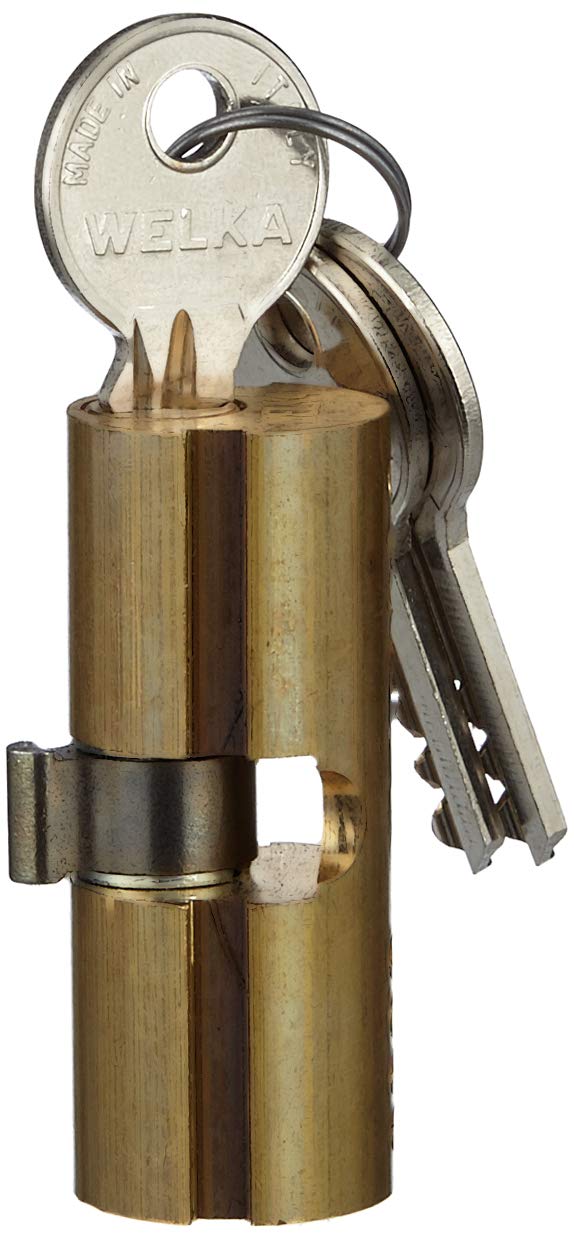 Welka Round Brass Lock Cylinder Diameter 22 mm Length 54 mm