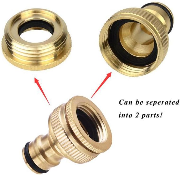 SAIYU Brass Garden Hose Tap Connector 2 Pack Water Hose Faucet Adapter