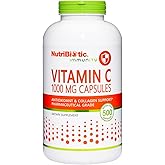 NutriBiotic - Vitamin C 1000 Mg Capsules, 500 Count | Essential Immune, Antioxidant & Collagen Support Supplement | Pharmaceutical Grade L-Ascorbic Acid, 1000 Mg Per Serving | Gluten & GMO Free