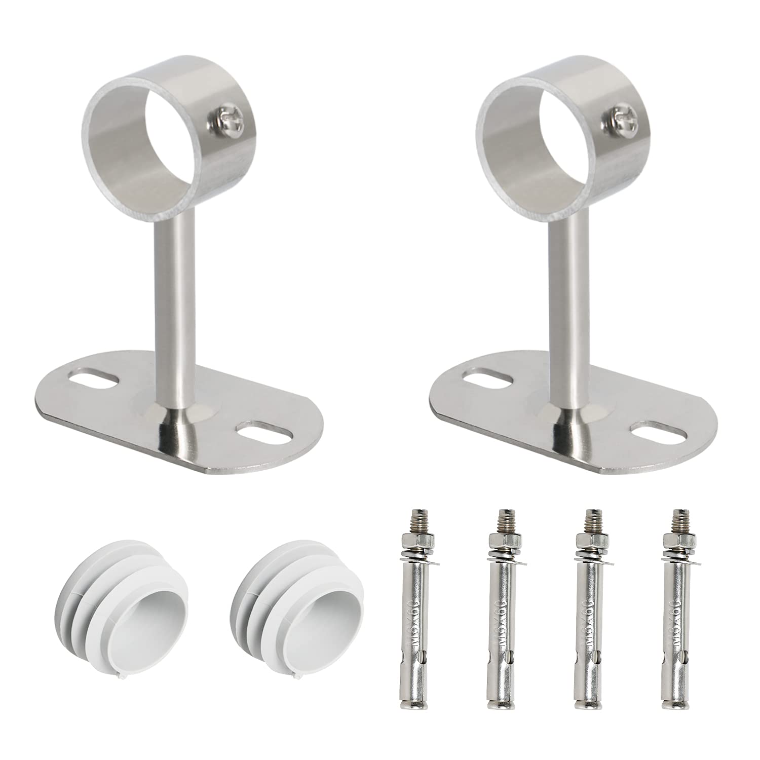Aopin 2Pcs Ceiling Mount Bracket Pipe Hole Diameter 32 mm(1-1/4"), Length 100mm, Clothes Rail mounting Bracket, handrail mounting Bracket — image 1