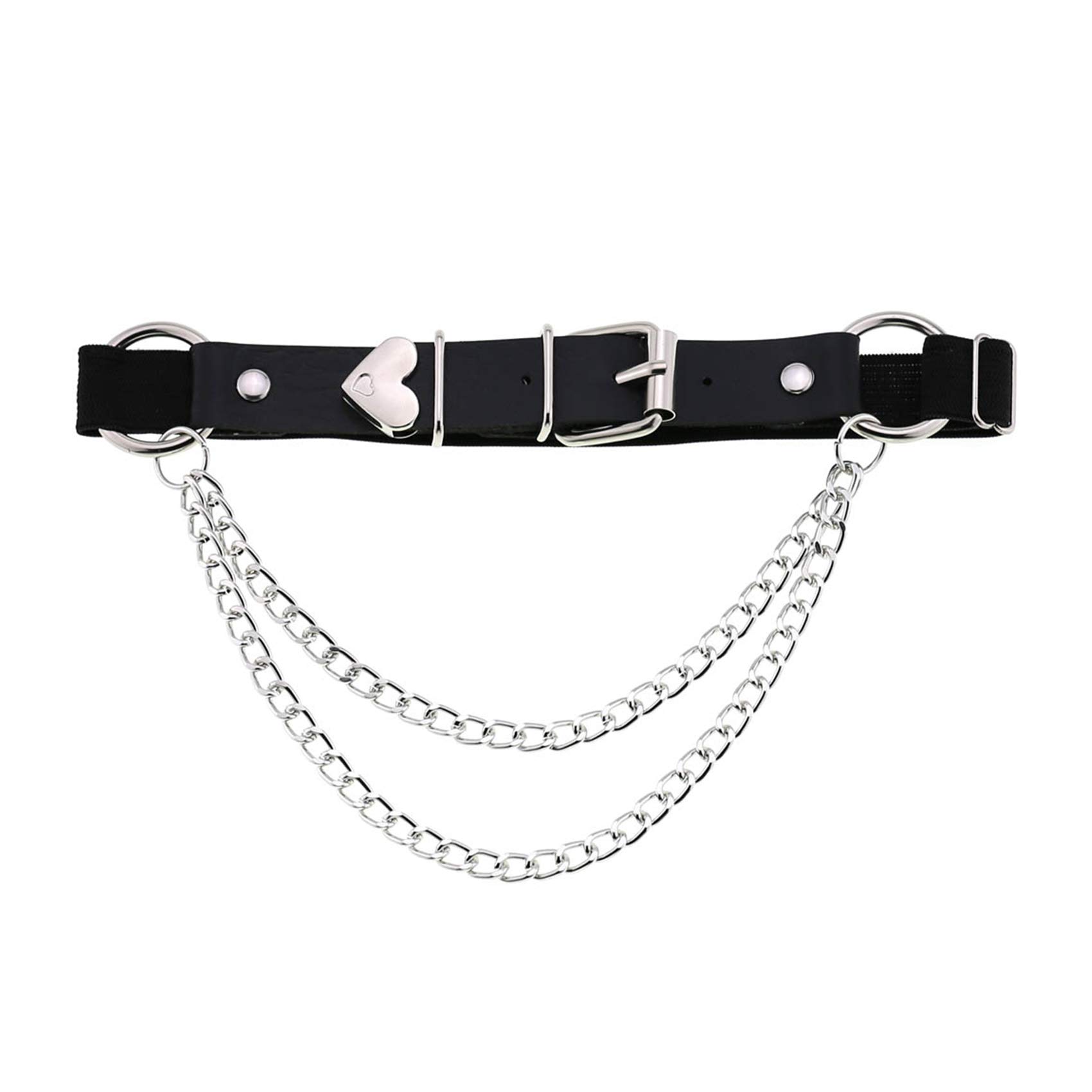 Adjustable Leg Garter with Chains, Elastic Punk Thigh Garters for Women, 1 Pair