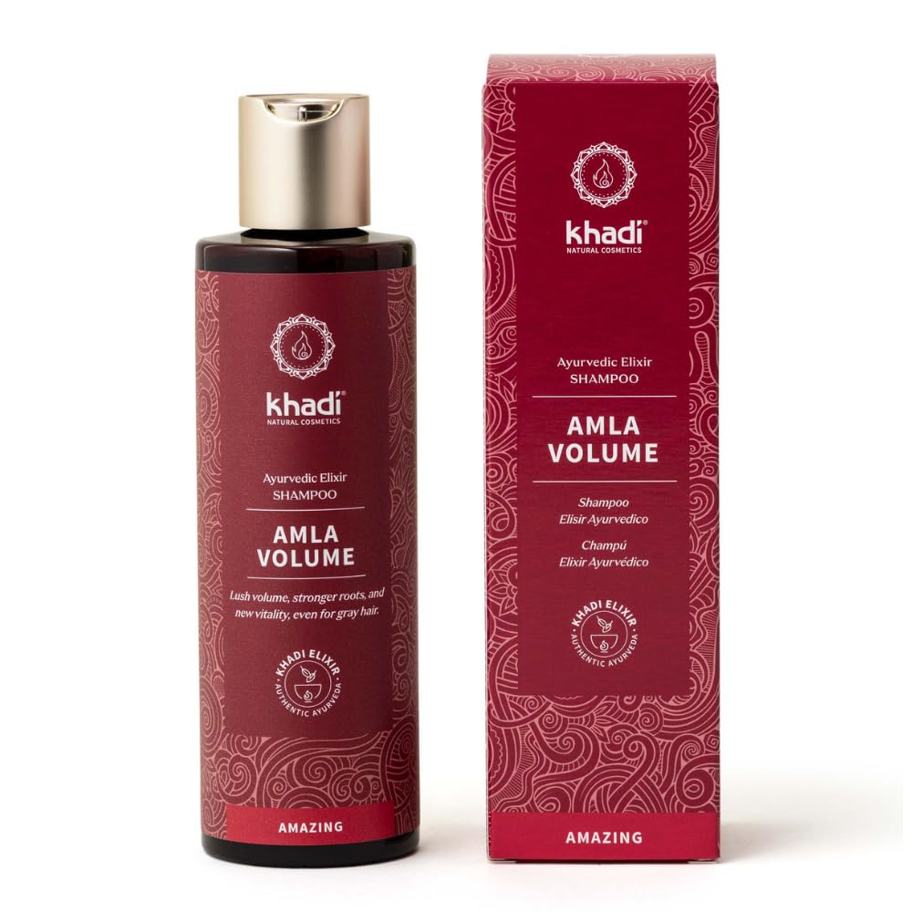 khadi AMLA VOLUME Ayurvedic Shampoo - Powerful hair & volume through strong hair roots - 100% natural, vegan, silicone & sulfate-free - 200g