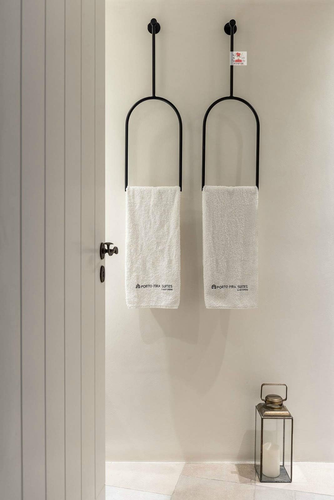 Erbanize® Minimalist Design Towel Holder & Stand, Bathroom Accessories - Towel Hanger (Set of 2)