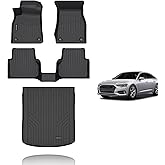 KELCSEECS Floor Mats & Cargo Liner Custom for Audi A6 (Not for A6 Allroad Models) 2019-2024 2025,All Weather Protection TPE Floor Liners Front Row and Second Row Full Set Accessories Black