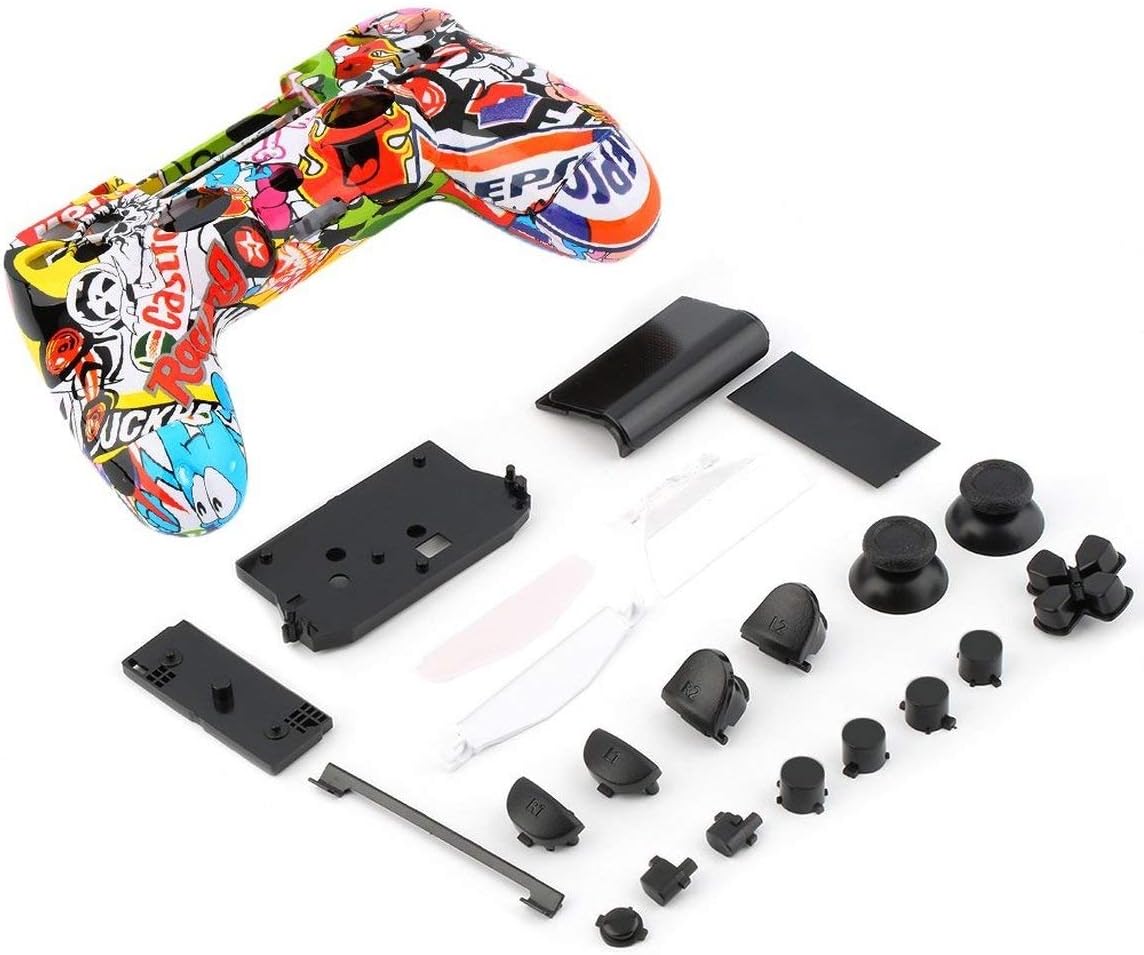 Brand New Skeleton Gamepad Controller Case Shell W/Buttons Kit for PS4 Handle Cover (Color:Color)