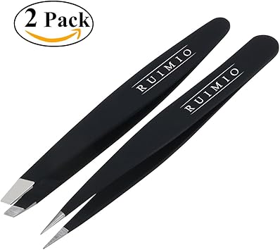Ruimio Eyebrow Tweezers Stainless Steel Facial Hair Tweezers 2
