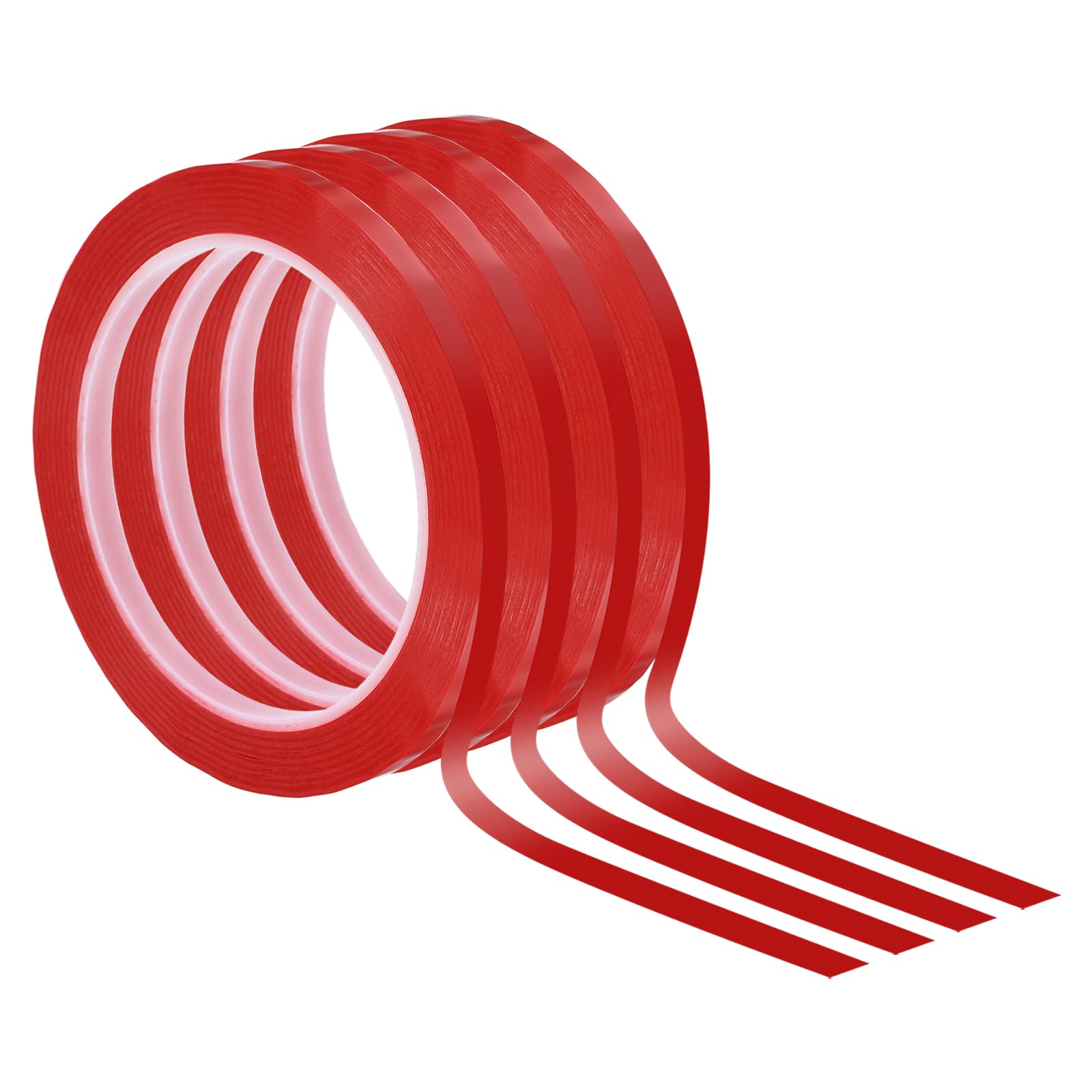 PATIKIL 1/4" Whiteboard Tape, 4 Pack Thin Dry Erase Tape for Graphic Chart Marking DIY Art, Red