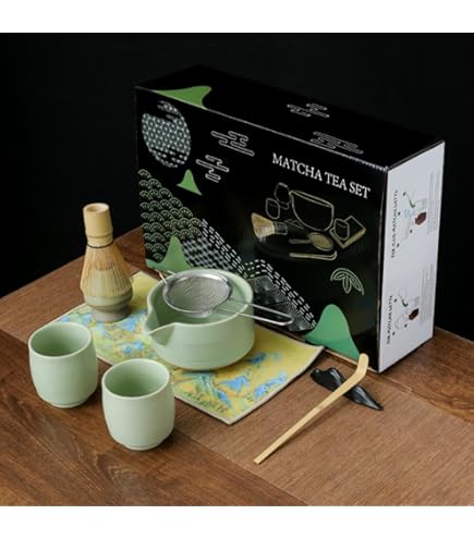 Kit De Matcha 4 Piezas - Tazón Con Pico, Batidor De Bambú, Soporte Y Cuchara - Set Completo Para La Ceremonia Del Té Japonés - Ideal Para Regalo O Uso En Casa/Oficina
