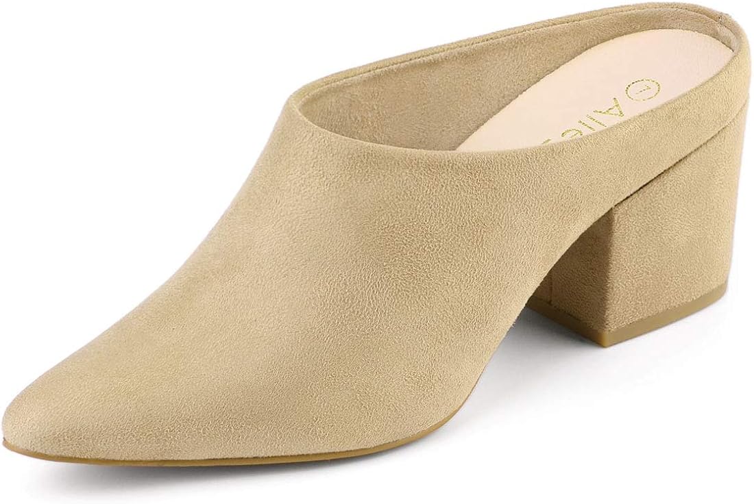 suede slip on mules