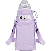 Linkidea Water Bottle Carrier with Strap Compatible with Owala FreeSip 24oz/32oz, Iron Flask Wide Mouth 32oz, Waterbottle Sling Bag Holder, Shoulder Strap with Phone Pocket