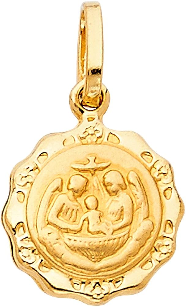 14K Yellow Gold Baptism Religious Charm 