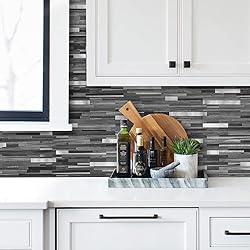 AULIGET 20 Sheets Peel and Stick Backsplash, Black
