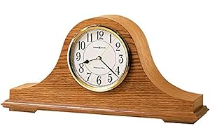 Howard Miller Echo Mantel Clock II, Westminster Chime Quartz Clock Movement, Black Numerals - Battery Operated Alarm Clocks for Heavy Sleepers, Mantle Clock for Bedroom & Office - Golden Finish