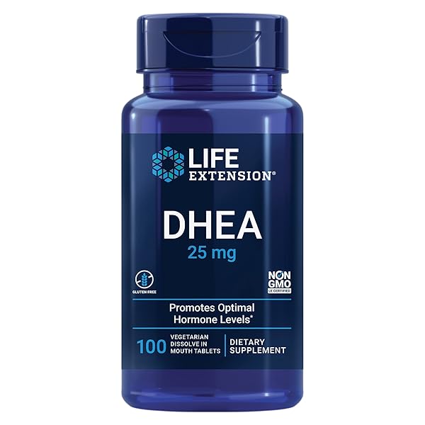 LIFE EXTENSION DHEA 25 MG – FOR HORMONE BALANCE, IMMUNE SUPPORT, SEXUAL HEALTH AND ANTI-AGING – SUPPORTS MEMORY & MOOD – NON-GMO, GLUTEN-FREE, VEGETARIAN – 100 DISSOLVE-IN-MOUTH TABLETS