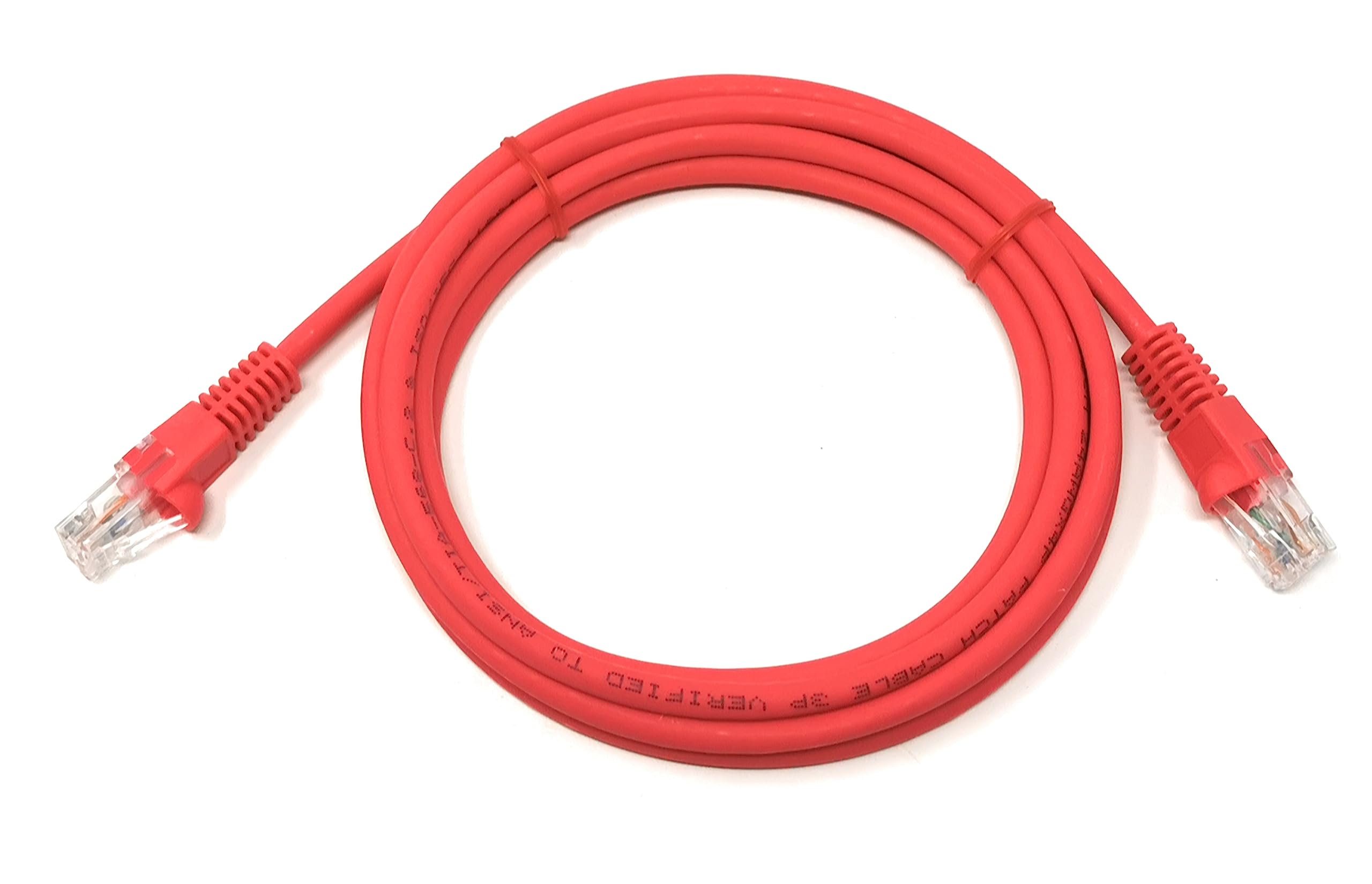 Cat6 RJ45 (UTP) Connector Ethernet Cable, LSZH Snagless Patch 24AWG Bare Copper Cores Lead for Internet, Data Transfer, Router, Modem, CCTV, Smart TV, PC, Laptop (2m, Red)