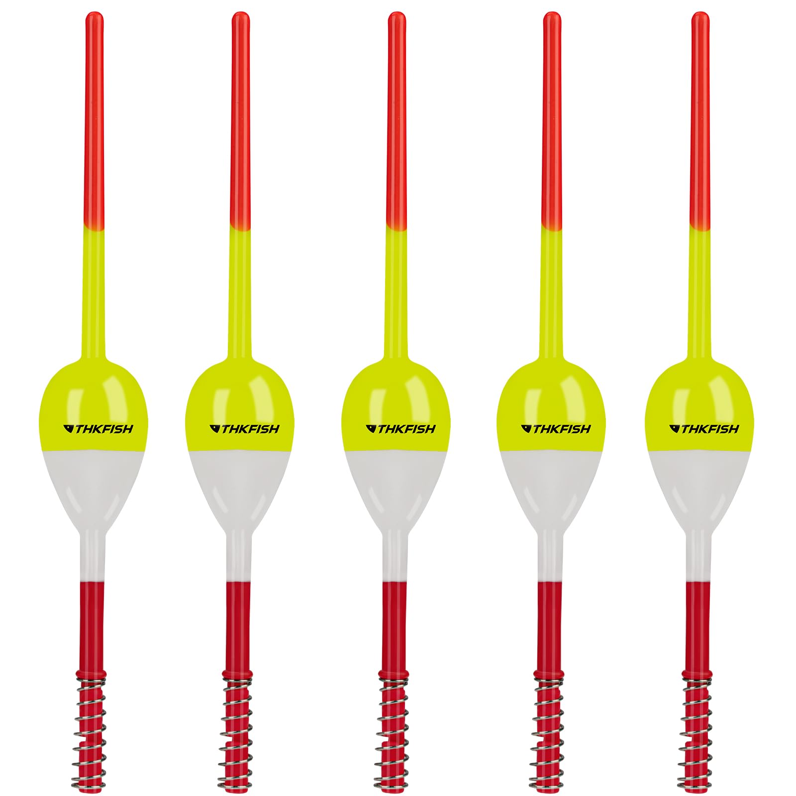 THKFISH Fishing Floats Fishing Bobbers Balsa Wood Floats Spring Bobbers Slip Bobbers for Crappie Panfish Walleyes 3.2cm*1.9cm*15.24cm 5pcs Yellow