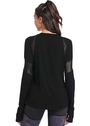 Muzniuer Long Sleeve Workout Tops for Women Gym Exercise Athletic