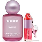 Evereden Darling Fragrance Hair and Body Mist & Ruby Red Tinted Non Toxic Lip Gloss Set: Amplify Your Self-Expression - Non Toxic Kids Makeup & Collectible Hair and Body Spray for Teen Girls