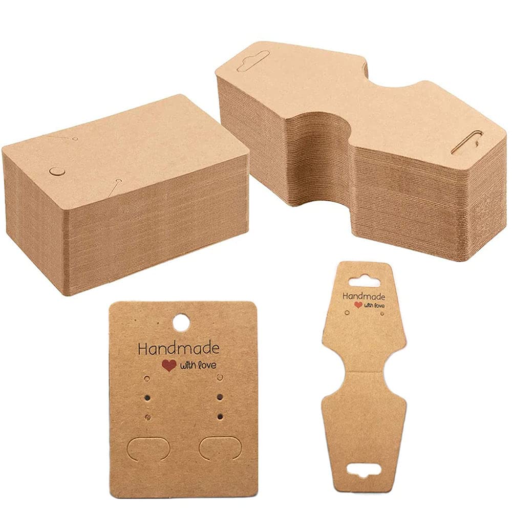Yhuasia Earring Display Cards, 200 Pieces Jewelry Display Hanging Cards, Earrings Handmade Display Cards, Necklace Display Cards Blank, for Necklaces Bracelets Jewelry Hang Tags Display