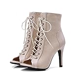 UTIKLIOU Women's Peep Toe Stilettos High Heel