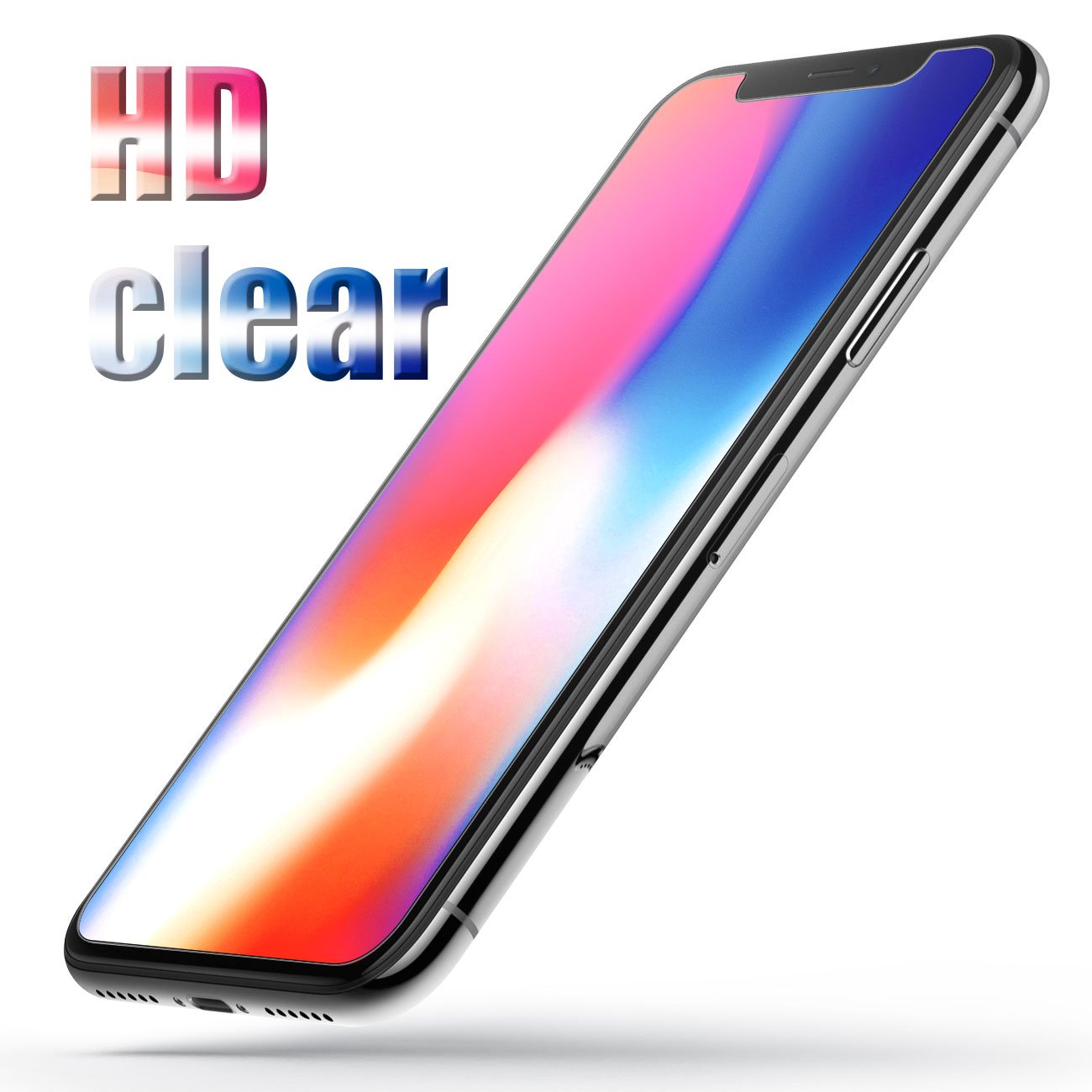 iPhone X Glass Screen Protector, eSamcore Tempered Glass Screen protector for Apple iPhone X 2017 [Case Friendly] [2-Pack]