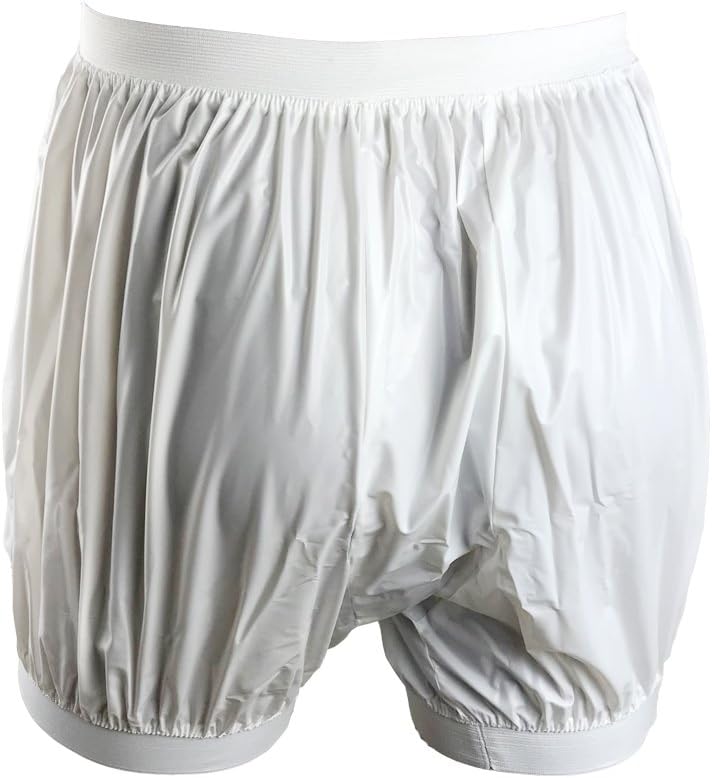 Haian Unisex Adult Incontinence Pull-on Plastic Comfort Pants (White, X-Large), 42 - Image 4